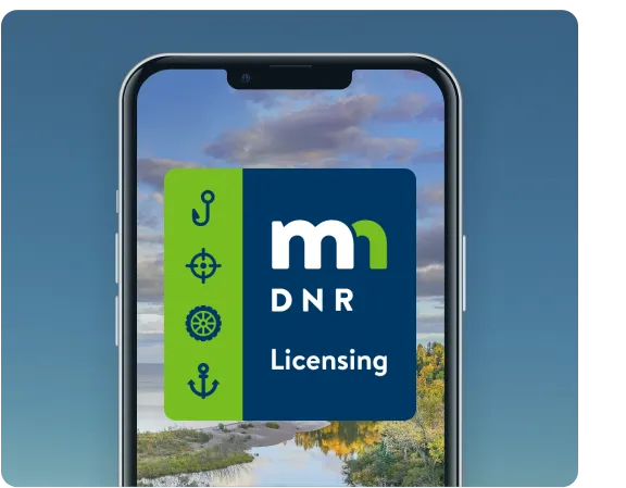 The MN DNR Licensing app icon on a phone screen.